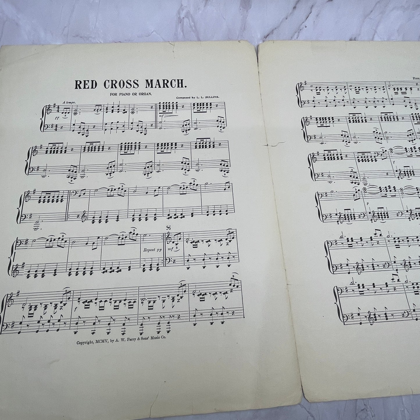 Red Cross March Edna S. Sullins 1905 Sheet Music V15