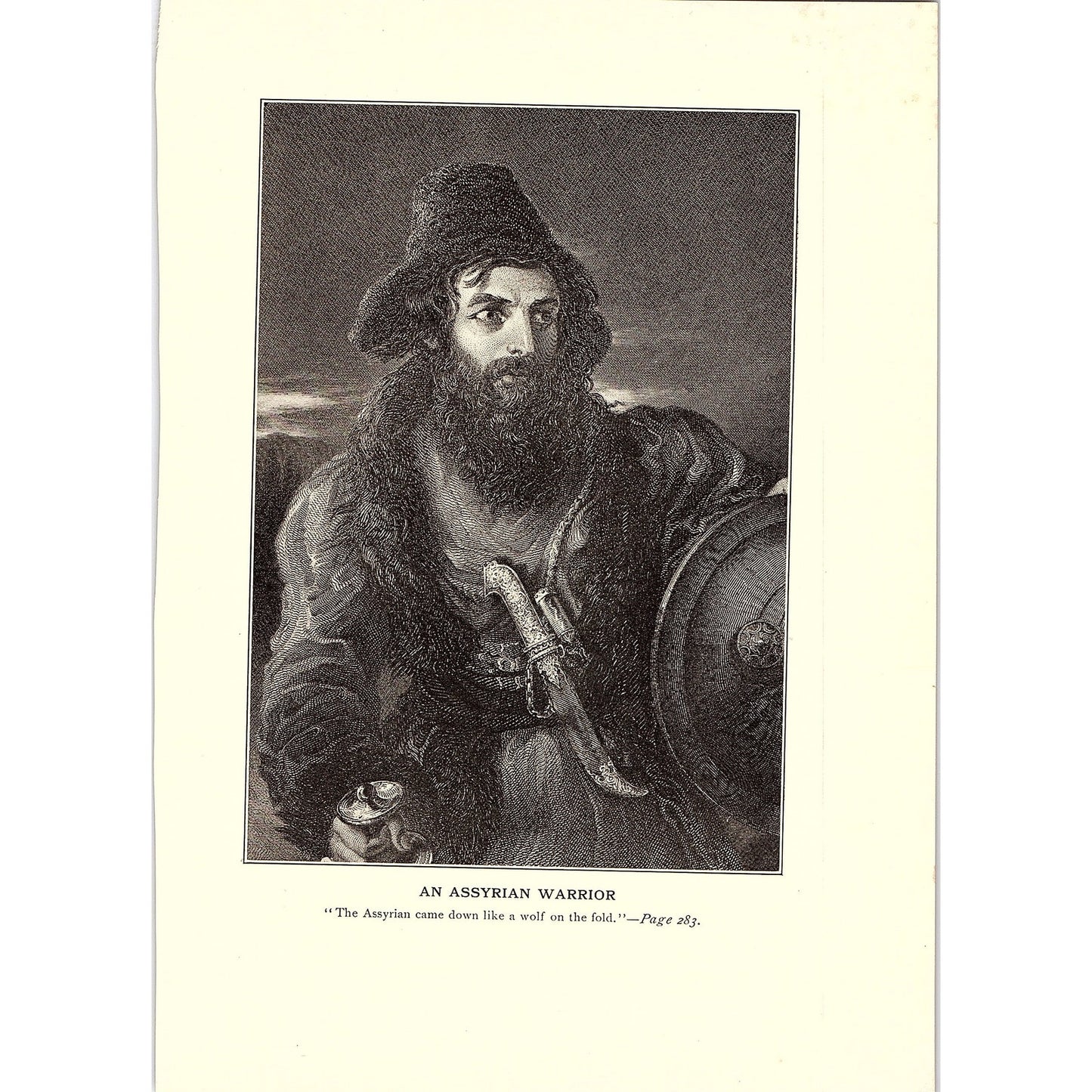 Portrait of an Assyrian Warrior Vintage Print 6x9 V12