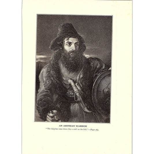 Portrait of an Assyrian Warrior Vintage Print 6x9 V12