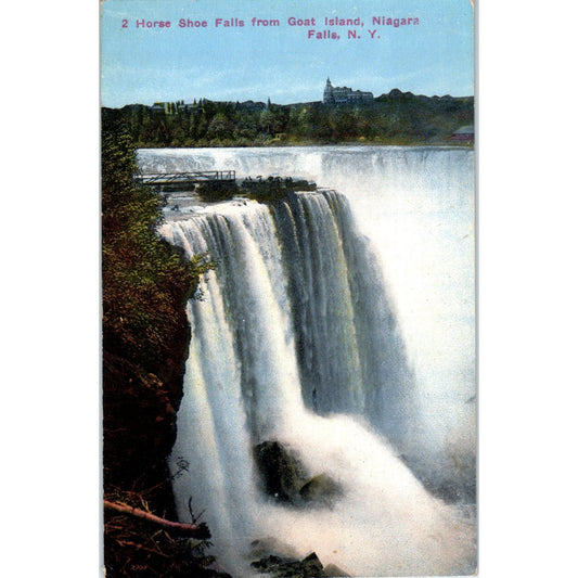 c1910 Horse Shoe Falls Goat Island Niagara Falls NY Original Postcard PC10