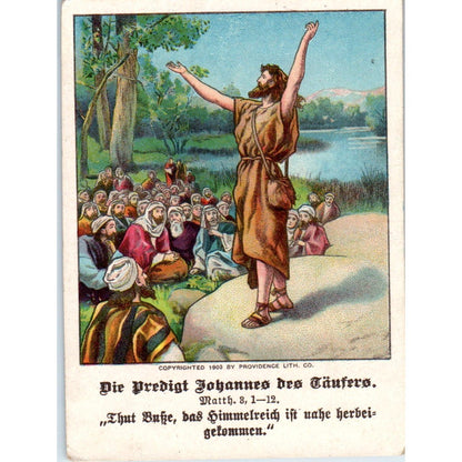 1904 German Bible Lesson Card Matthew 3:1-12 AF1-RR1