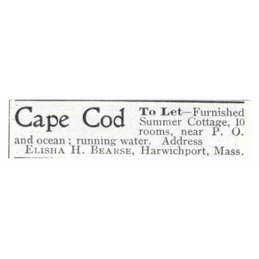 Cape Cod Cottage Elisha H. Bearse Harwich Port MA 1903 Magazine Ad AF7-SS2