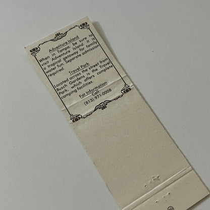Busch Gardens in Dark Continent Tampa FL Vintage Matchbook Cover MB59-4