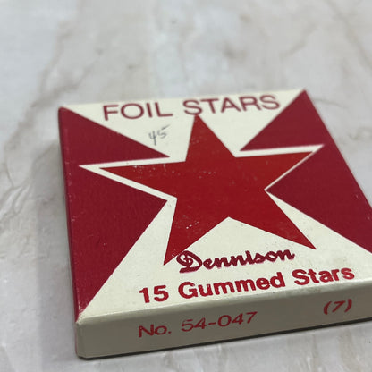 Vintage Dennison Gummed Foil Stars Red USA SB8