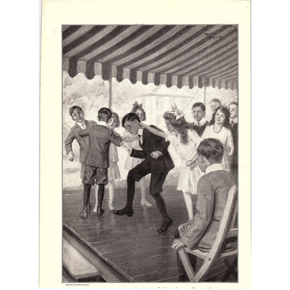 c1910 Children at a Social Worth Brehm Antique Art Print 6x9 V4