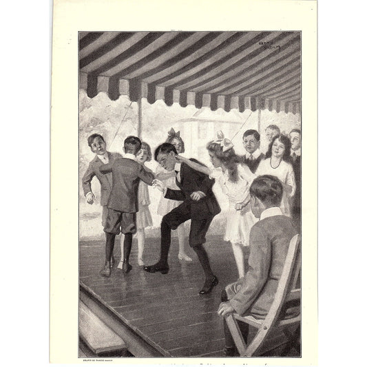 c1910 Children at a Social Worth Brehm Antique Art Print 6x9 V4