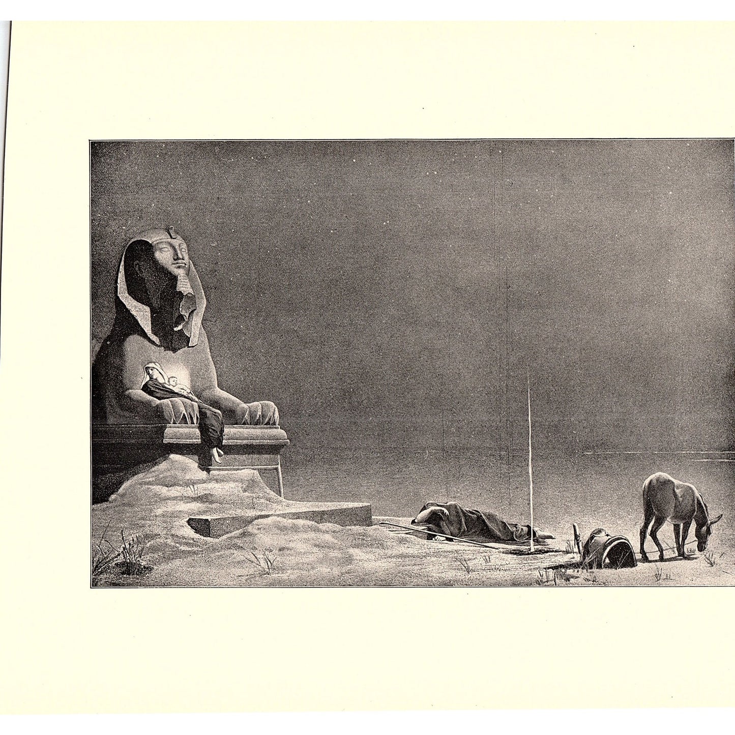 Repose in Egypt - L.O. Merson - 1898 Litho Art Print D19