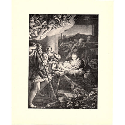 The Holy Night - Correggio - 1898 Litho Art Print D19