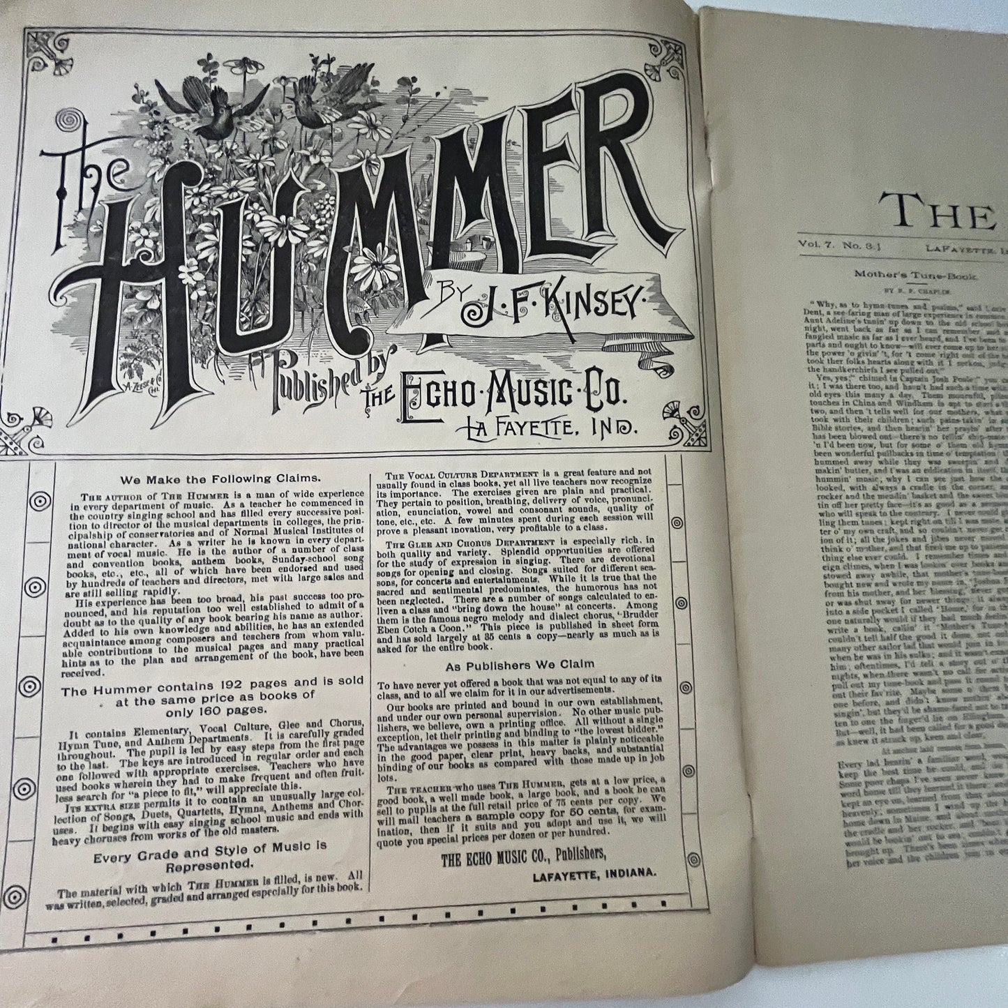 The Echo Music Journal 1890 Music Magazine LaFayette Indiana V33-4