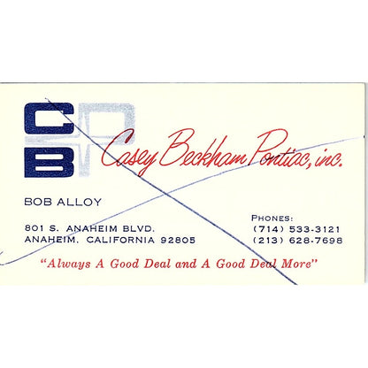 Robert Alloy Suzuki Dale Brown Motorcycles Long Beach Vtg Business Card SD9-B10