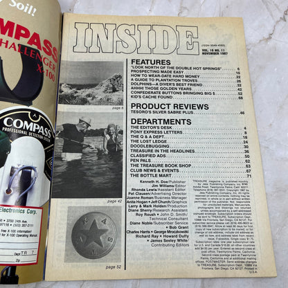 1987 Nov - Treasure Magazine - Treasure Hunting Metal Detecting Gold Coins M10