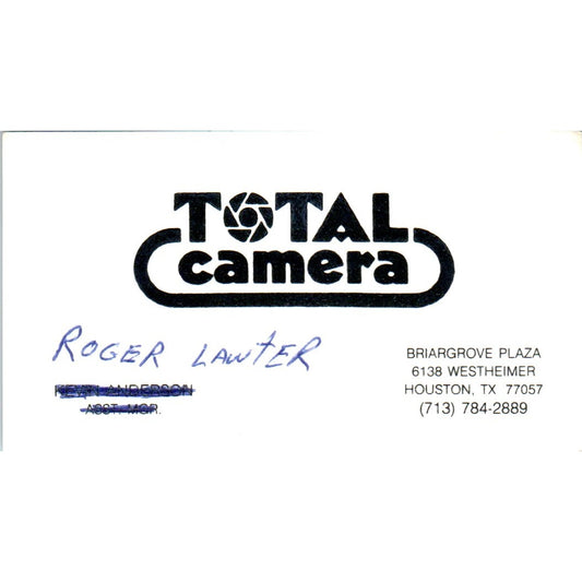 Total Camera Roger Lawter Houston TX Vintage Business Card SD8-B17