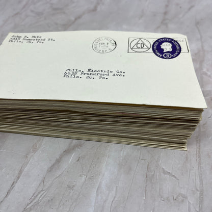 Huge Lot 50+ Philadelphia Electric Company 1957 Postal Cover Envelopes TG7-PEC1
