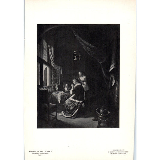 A Lady At Her Toilet - Gerard Dou c1905 Art Print D15