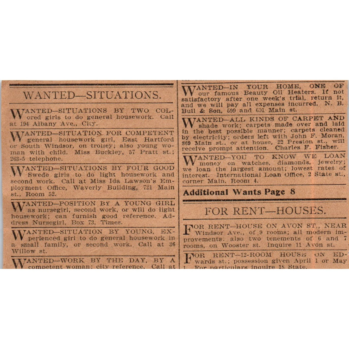 Frayer & Foster Coal Indian Chief Hartford 1901 Newspaper Ad AD8-H2