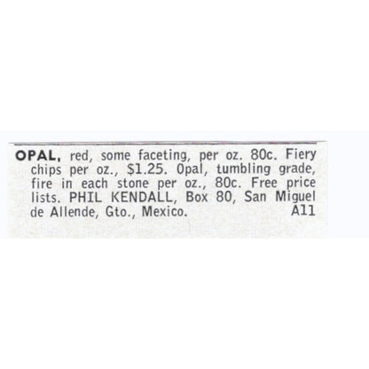 Phil Kendall Opal San Miguel De Allende Gto Mexico 1964 Magazine Ad AK6-S8