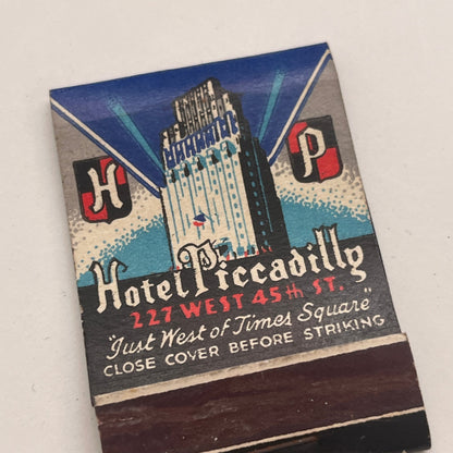 Hotel Piccadilly 227 W 45th St NY Vintage Matchbook Cover TB8-MB2-7