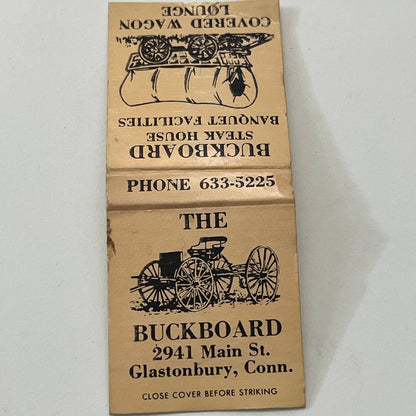 The Buckboard Covered Wagon Lounge Glastonbury Vintage Matchbook Cover TB8-MB-10