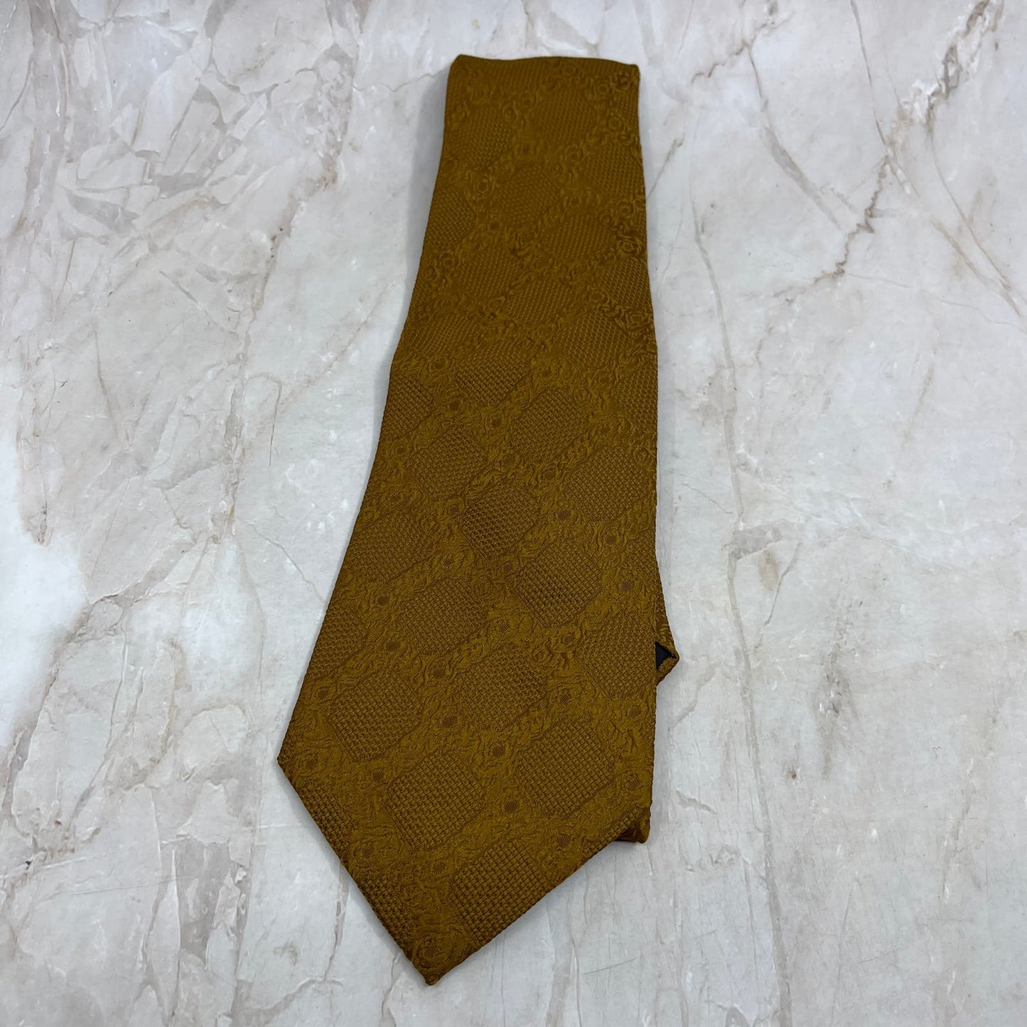 Retro Men's Embossed Polyester Brown Necktie Tie TG9-T2