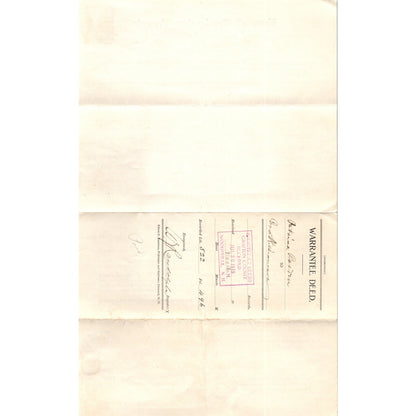 1919 Warranty Deed J. Patrick Borden, Cora M. Wilkinson New Hampshire AF7-E7