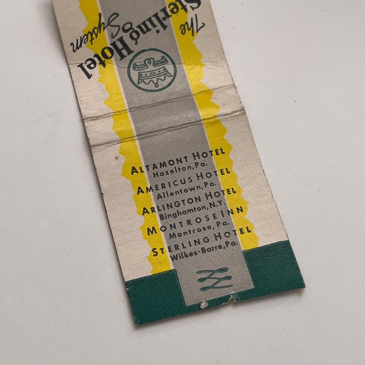 The Sterling Hotel System Vintage Matchbook Cover TB8-MB-4