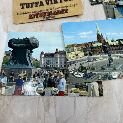 Vtg Lot of European Postcards in Bag Tuffa Viktor Aftonbladet MittiPrick TI9-P2