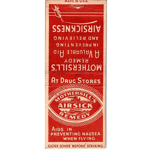 Mothersill's Airsick Remedy Vintage Matchbook Cover SC7-Y5