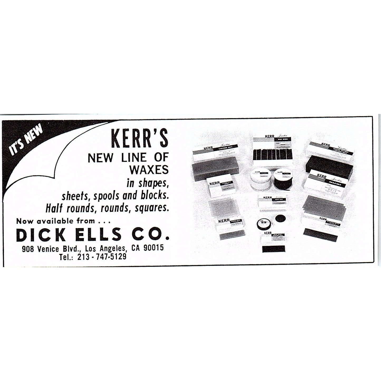 Dick Ells Co Kerr's Waxes Los Angeles California 1972 Ad AF8-M4