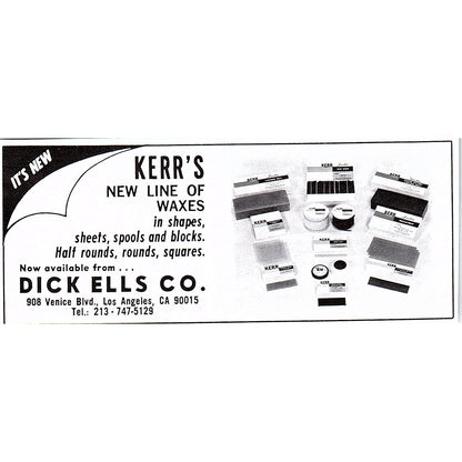 Dick Ells Co Kerr's Waxes Los Angeles California 1972 Ad AF8-M4