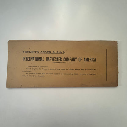 1904 International Harvester Company Farmer's Order Blank Booklet TG2-OB