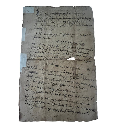 Johann Georg Wittlinger & Anna Maria Beringer c1760 German Family Record V36-2