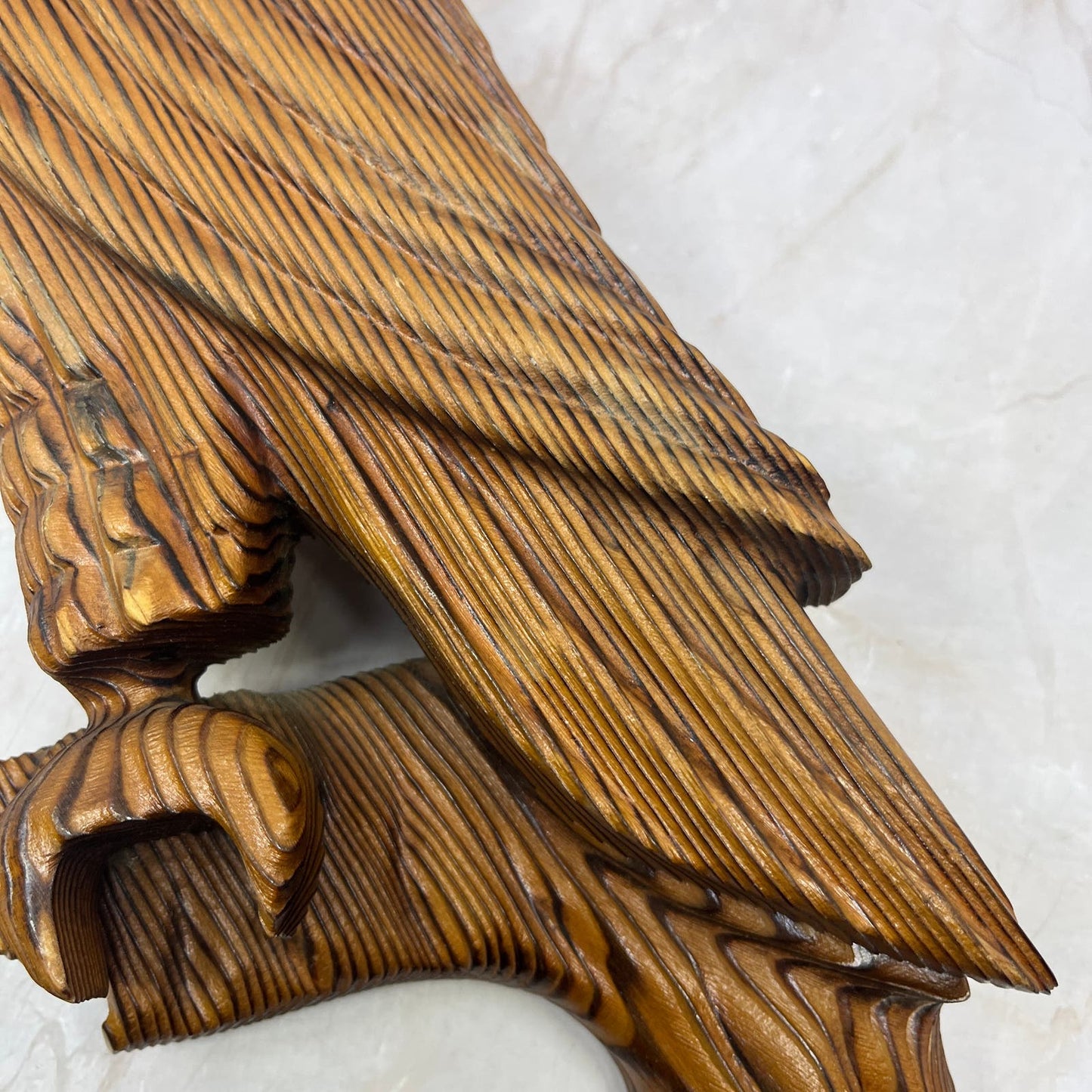 Vintage Large Rustic Carved Solid Wood Eagle Wall Art 24x6”