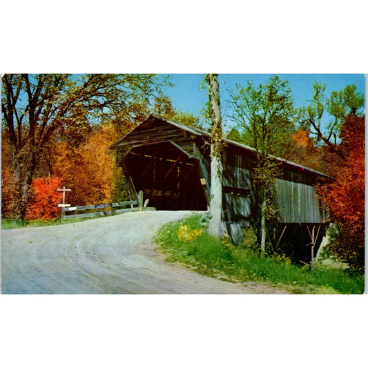 Old Covered Bridge in Sandwich New Hampshire Covered Bridge Postcard PC3
