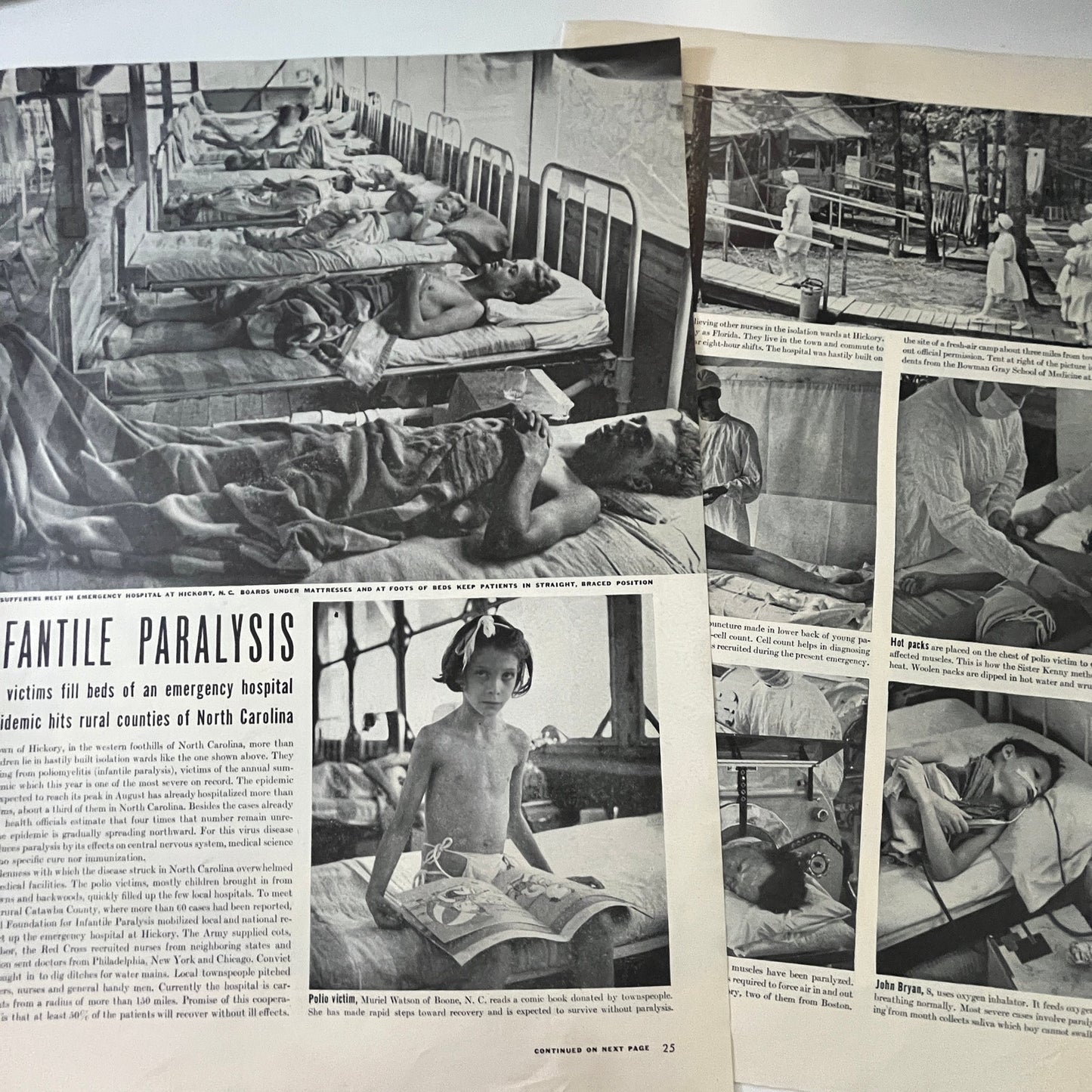 Infantile Paralysis Polio Hickory NC 2 Pages 1940s WWII Era Article V29-5