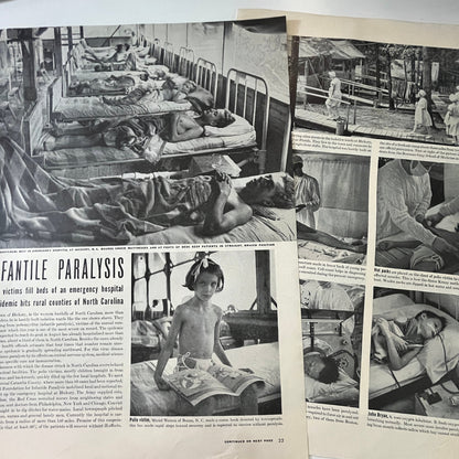 Infantile Paralysis Polio Hickory NC 2 Pages 1940s WWII Era Article V29-5