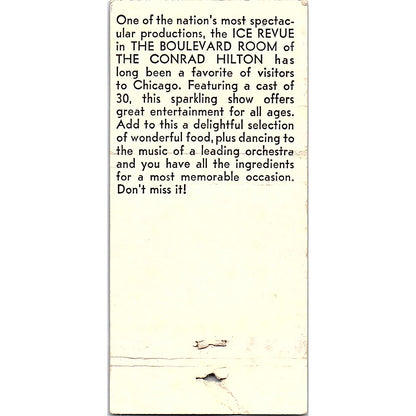 The Boulevard Room Conrad Hilton IN Vintage Matchbook MM5-8
