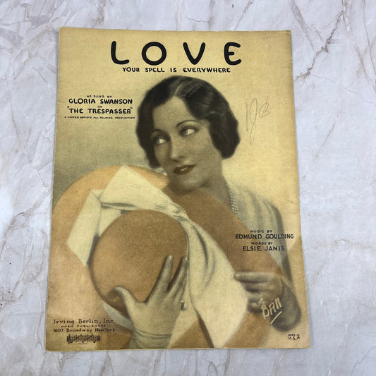 1927 Irving Berlin Love Your Spell is  Everywhere Goulding Sheet Music TI8-S7