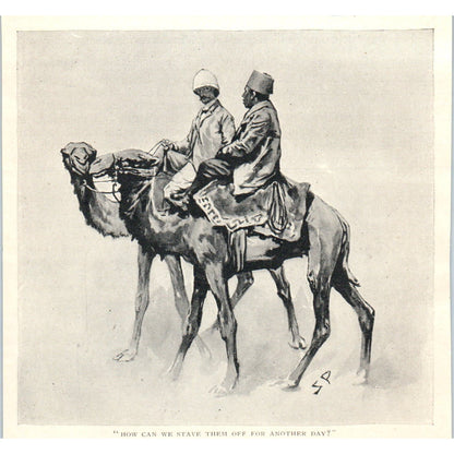 British Explorer on Camel S. Paget 1897 Victorian Illustration AE9-TS3