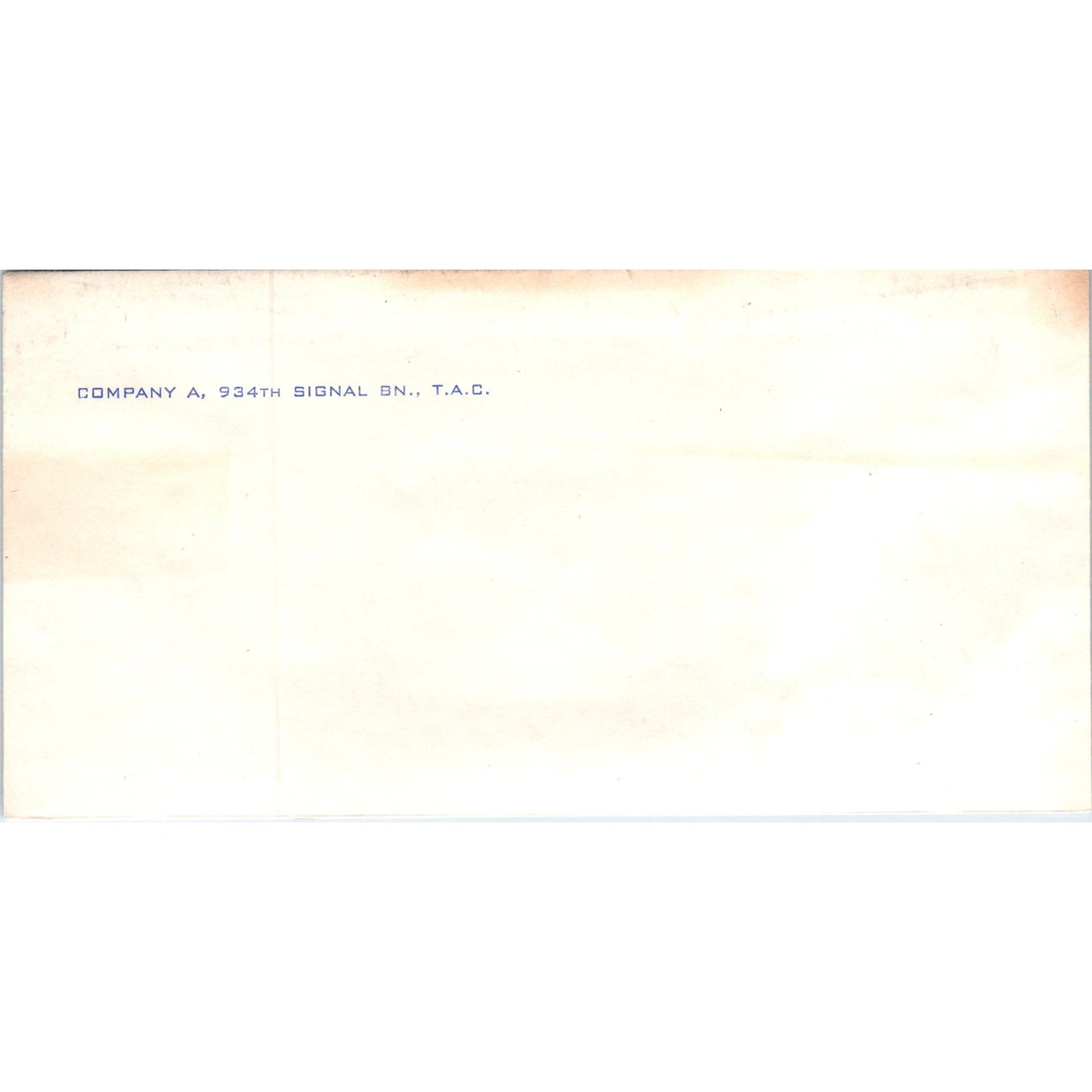 1940s WWII Company A, 934th Signal Bn T.A.C. Blank Envelope TH9-SX2