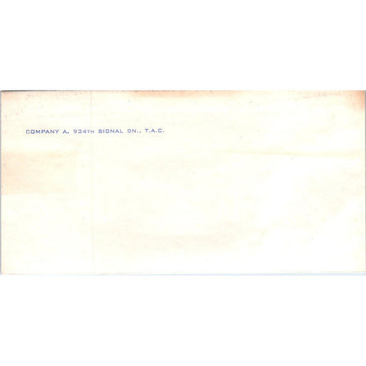 1940s WWII Company A, 934th Signal Bn T.A.C. Blank Envelope TH9-SX2