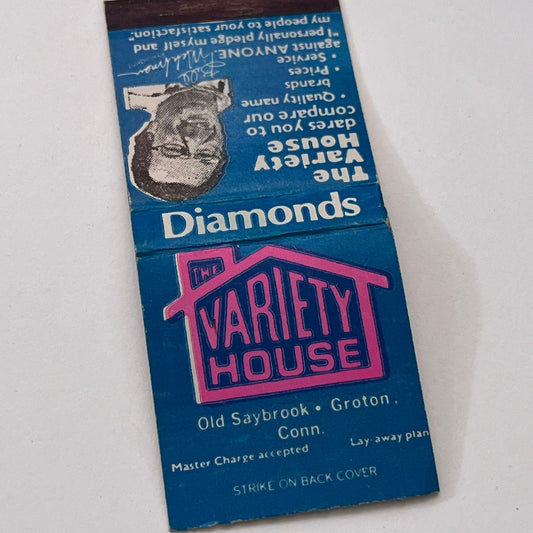 The Variety House Old Saybrook, Groton CT Vintage Matchbook Cover TB8-MB-10