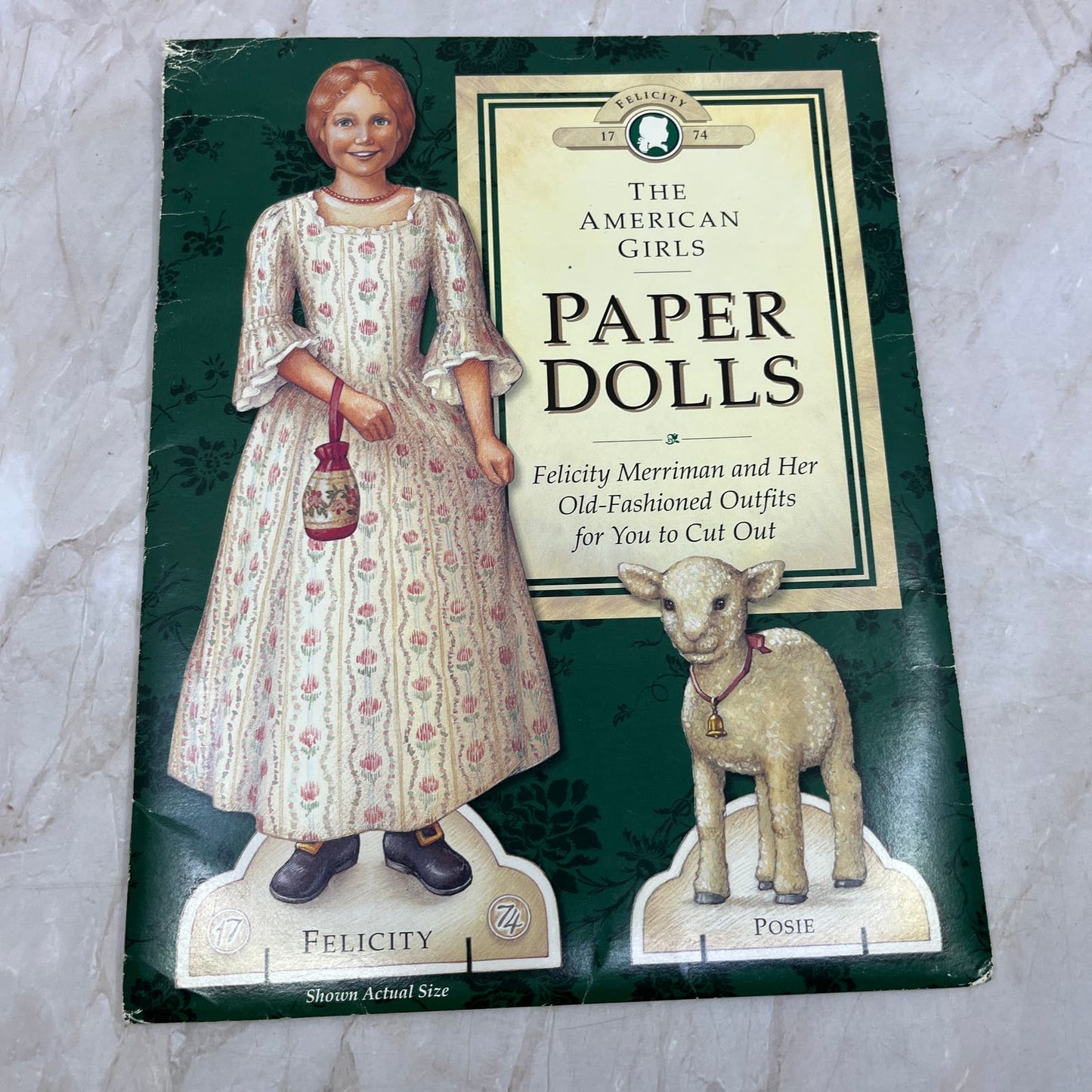 The American Girls Felicity Paper Dolls w/ Lamb Posie 10 outfits uncut TI8-S7