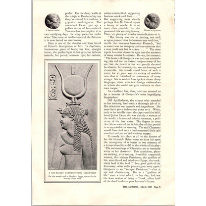 Cleopatra - First Lady of the Nile Gilbert W Gabriel 4 Pages 1927 Article I3