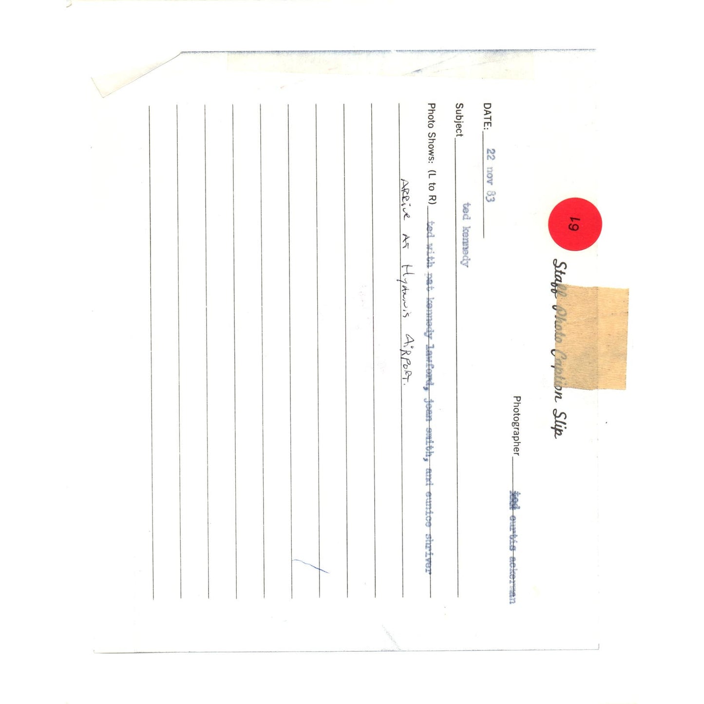 Ted Kennedy Arrives at Hyannis Airport 1983 8x10 Original Press Photo D1-P