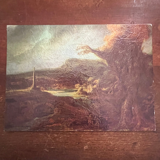 Landscape with Obelisk - Govert Flinck Vintage Print 5x7 on Masonite V19