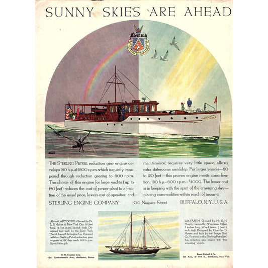 Lady Isobel Muttart NY, YAWIM Murphy Green Bay Sterling Engine Co 1932 Ad V1-4