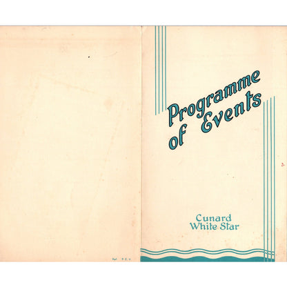 1937 Cunard White Star R.M.S. Carinthia Program of Events AD8-R3