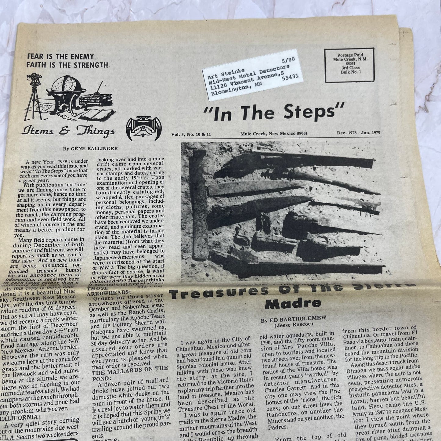 1979 Jan - In the Steps of the Treasure Hunter Newspaper - Mule Creek NM M11