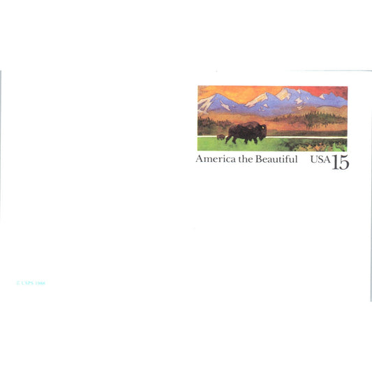 1988 America the Beautiful Buffalo Mountains 15c USA Postal Mailing Card PE4