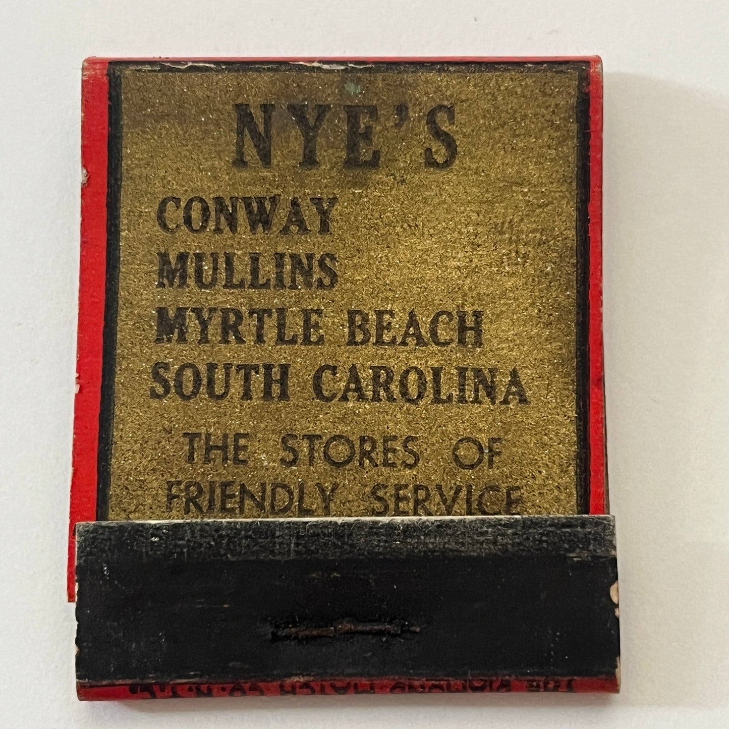 Nye's Drug Stores South Carolina Vintage Matchbook Cover TB6-MB1-5